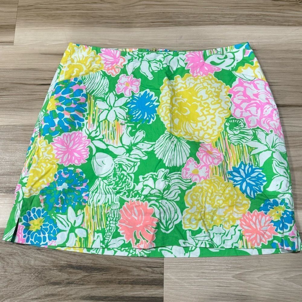 Lilly Pulitzer Floral skort in Green, Yellow, Pink, Blue